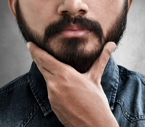 man showing his beard trim